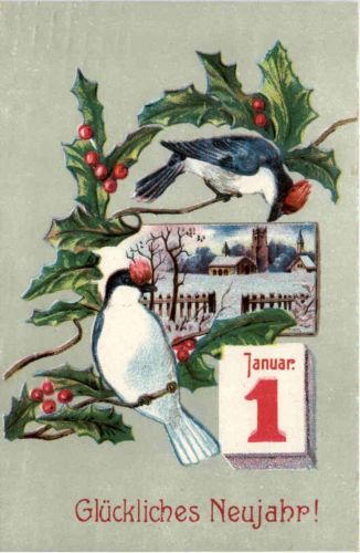 Neujahr - Prägekarte