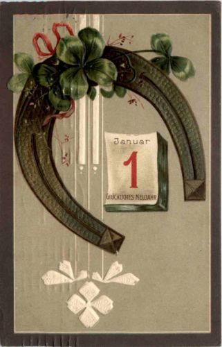 Neujahr - Prägekarten