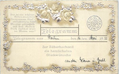 Telegramm silberhochzeit