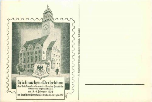 Briefmarken Werbeschau 1938 - Neukölln