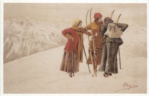 Ski - Künstlerkarte Magrini - Repro