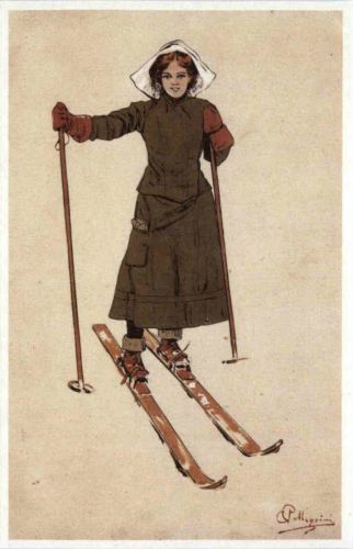 Ski - Künstlerkarte Magrini - Repro