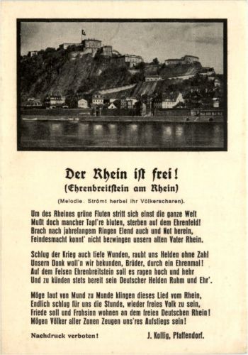 Ehrenbreitstein - Der Rhein ist frei