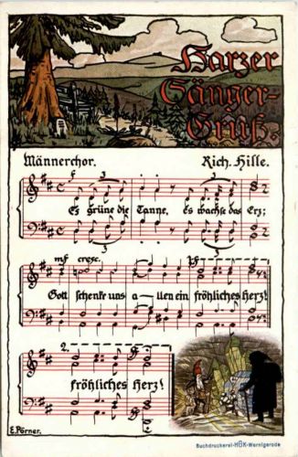 Liederkarte - Harzer Sängergruss