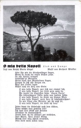 Liederkarte - O mia bella Napoli