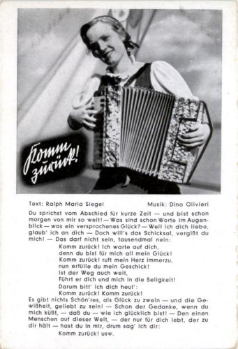 Liederkarte - Komm zurück
