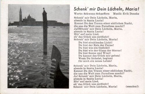 Liederkarte - Schenk mir dein Lächeln