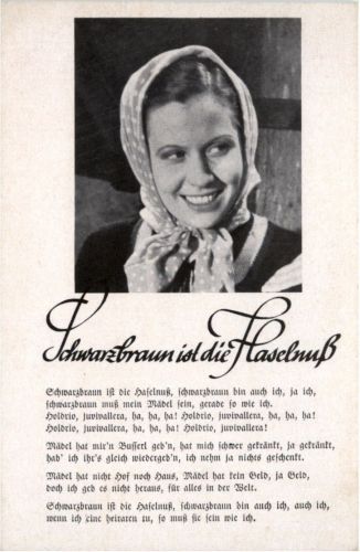 Liederkarte - Schwarzbraun ist die Haselnuss