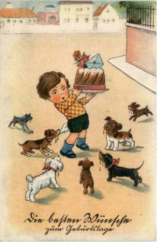 Geburtstag - Kind mit Hund
