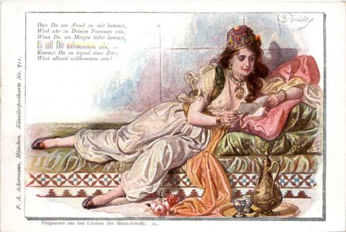 Künstlerkarte Mirza Schaffy - woman