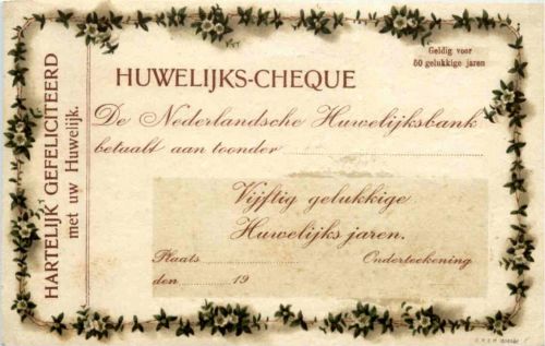 Huweliks cheque