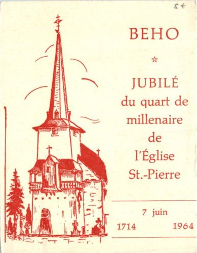 Beho - Jubile du quart de millenaire de l Eglise St. Pierre