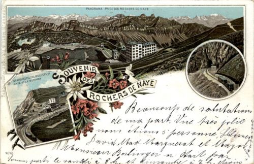 Souvenir des Rochers de Naye - Litho