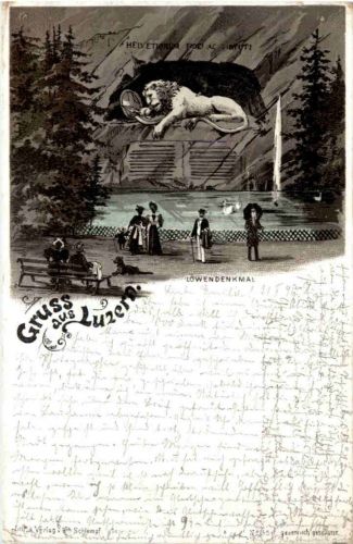 Gruss aus Luzern - Litho 1896 Verlag Schlumpf