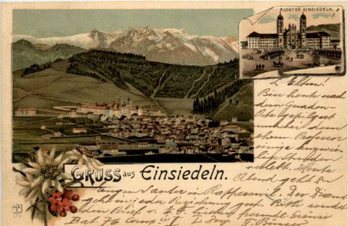 Gruss aus Einsiedeln - Litho