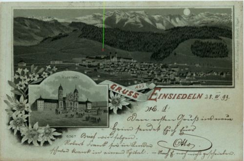 Gruss aus Einsiedeln - Litho