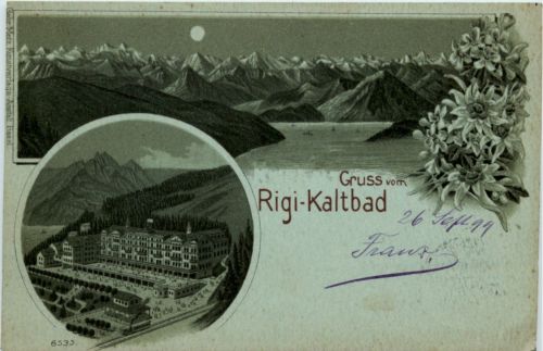 Gruss vom Rigi Kaltbad - Litho