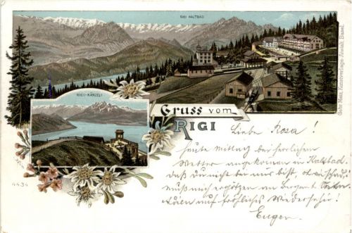 Gruss vom Rigi - Litho