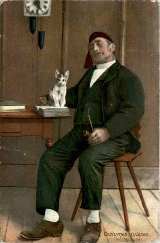 Costumes suisses mit Katze