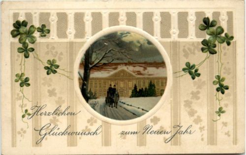 Neujahr - Prägekarte