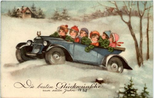 Neujahr - Kinder im Auto