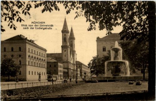 München - Ludwigstrasse mit Strassenbahn