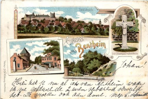 Gruss aus Bentheim - Litho