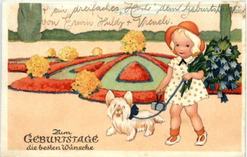 Geburtstag - Kind mit Hund