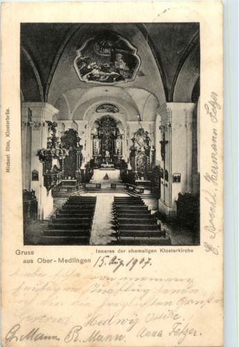 Gruss aus Ober Medlingen - Inneres der ehemaligen Klosterkirche