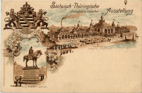 Leipzig - Industrie Ausstellung 1897 - Litho