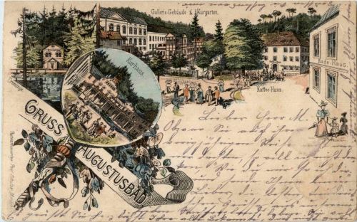 Gruss aus Augustusbad - Litho