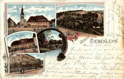 Gruss aus Siebenlehn - Litho - Grossschirma