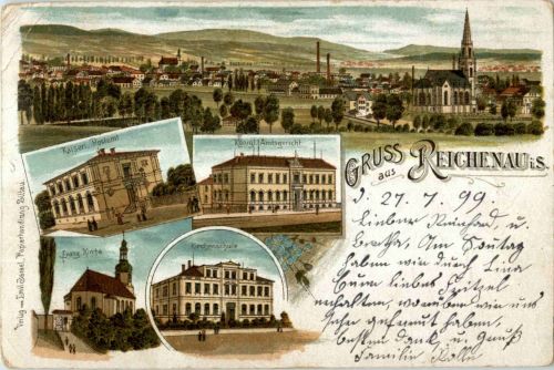 Gruss aus Reichenau - Litho