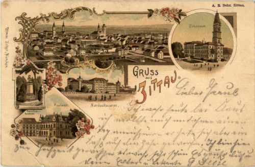 Gruss aus Zittau - Litho