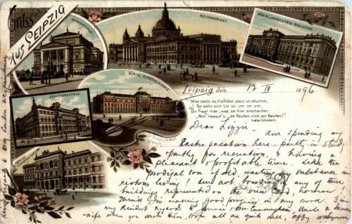 Gruss aus Leipzig - Litho