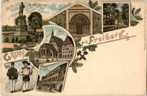 Gruss aus Freiberg - Litho