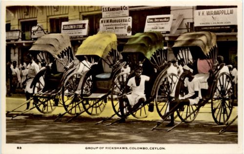 Ceylon - Group of Rickshaws - Colombo