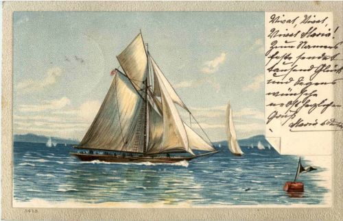 Segelboot - Prägekarte