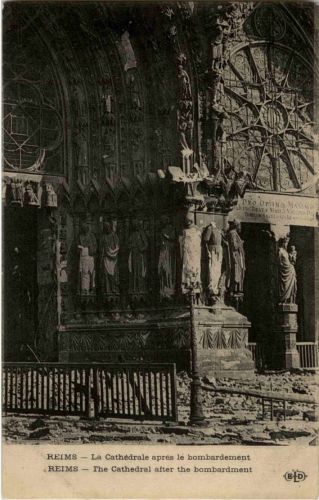 Reims - apres bombardements