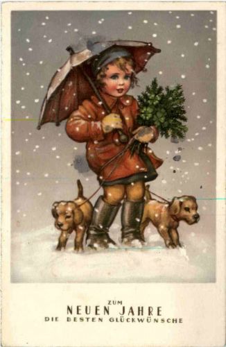 Neujahr - Kind mit Hund
