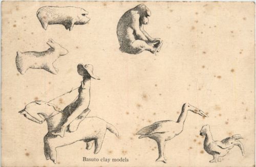 Basuto clay models from Basutoland