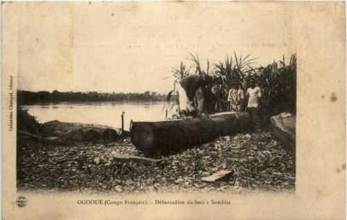 Ogooue - Debarcadere du bois a Samkita
