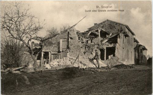 St. Souplet - Durch eine Granate zerstörtes Haus