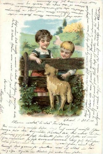 Kinder mit Lamm
