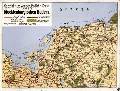 Spezial Karte Mecklenburgischen Bädern - Klappkarte