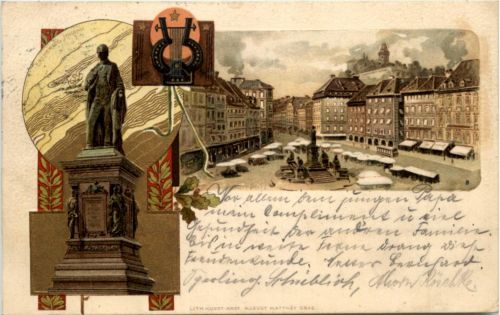 Graz - Litho - Prägekarte