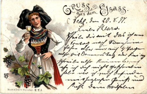 Gruss aus dem Elsass - Litho