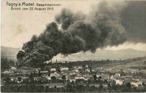 Pagny a Mosel - Brand vom 22. August 1915 - Feldpost
