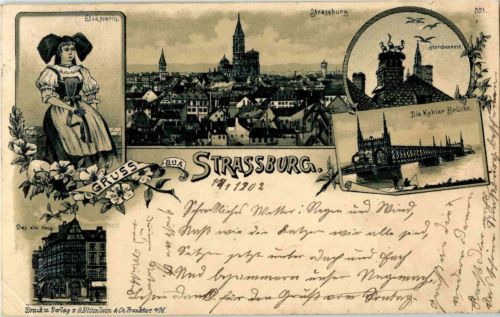Gruss aus Strassburg - Litho
