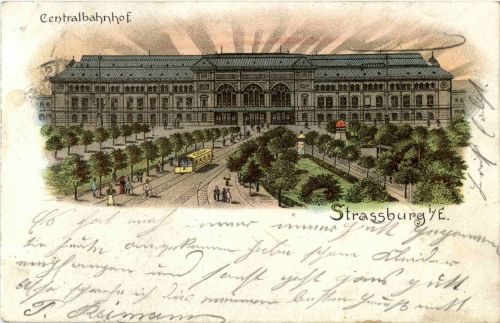 Strassburg - Bahnhof - Litho